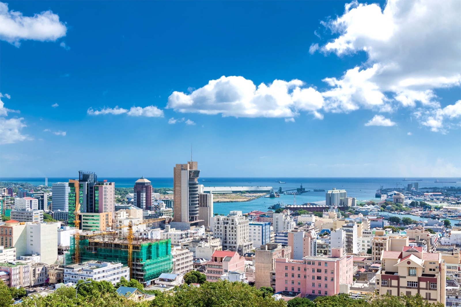 Port Louis skyline and harbour, Mauritius